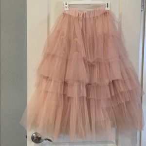 Blush pink tulle skirt